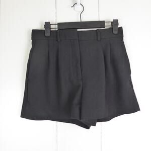Aritzia Babaton Shorts Women SZ 4 3" Inseam High Rise Pleated Front Coastal Read